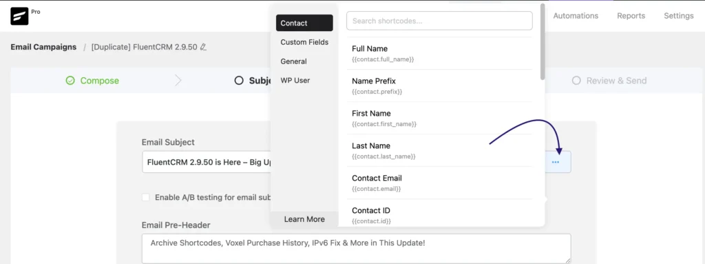 Dynamic Email Content: SmartCode Subject Line